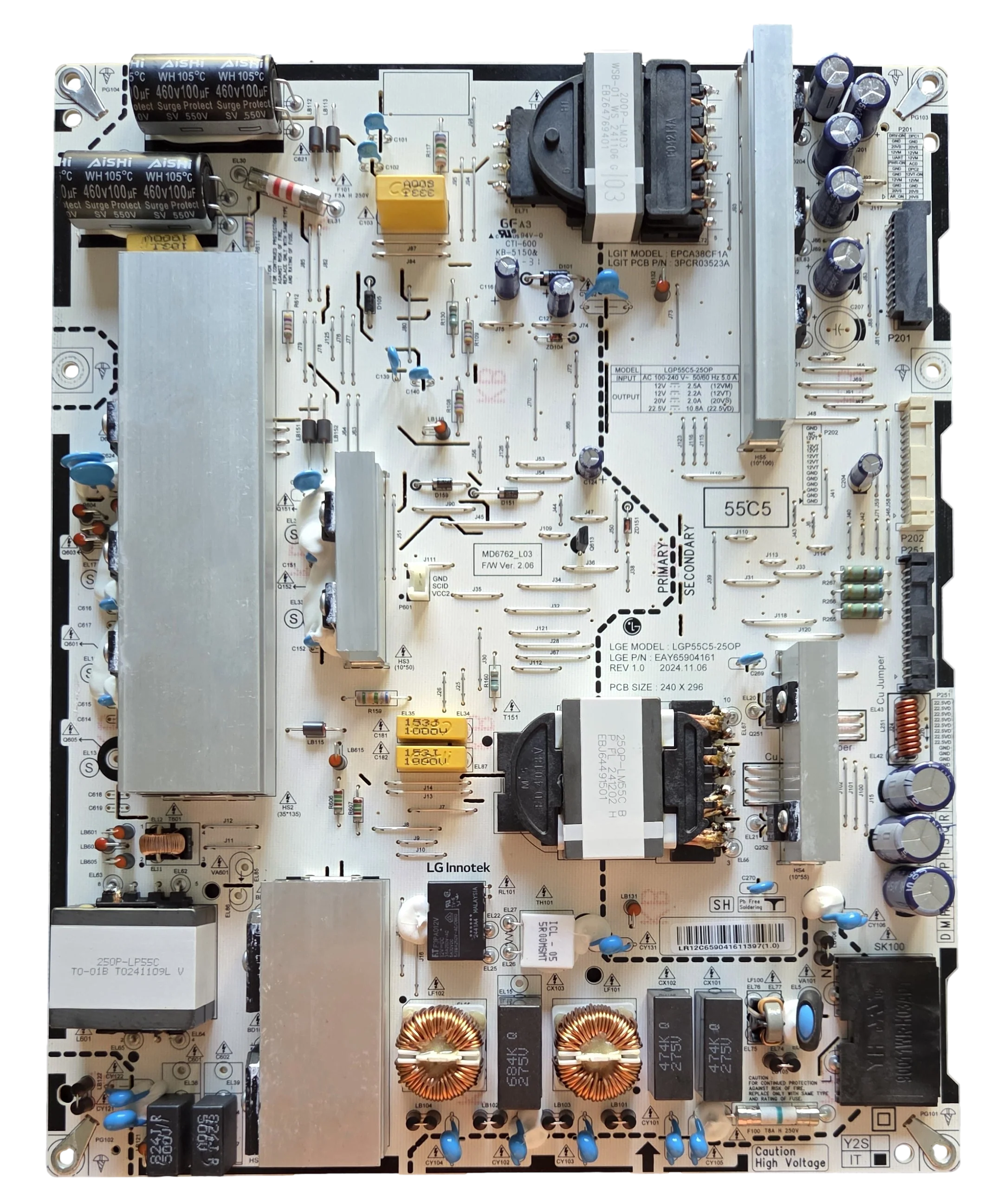EAY65904161 LG Power Supply, LGP55C5-25OP, OLED55C5PUA