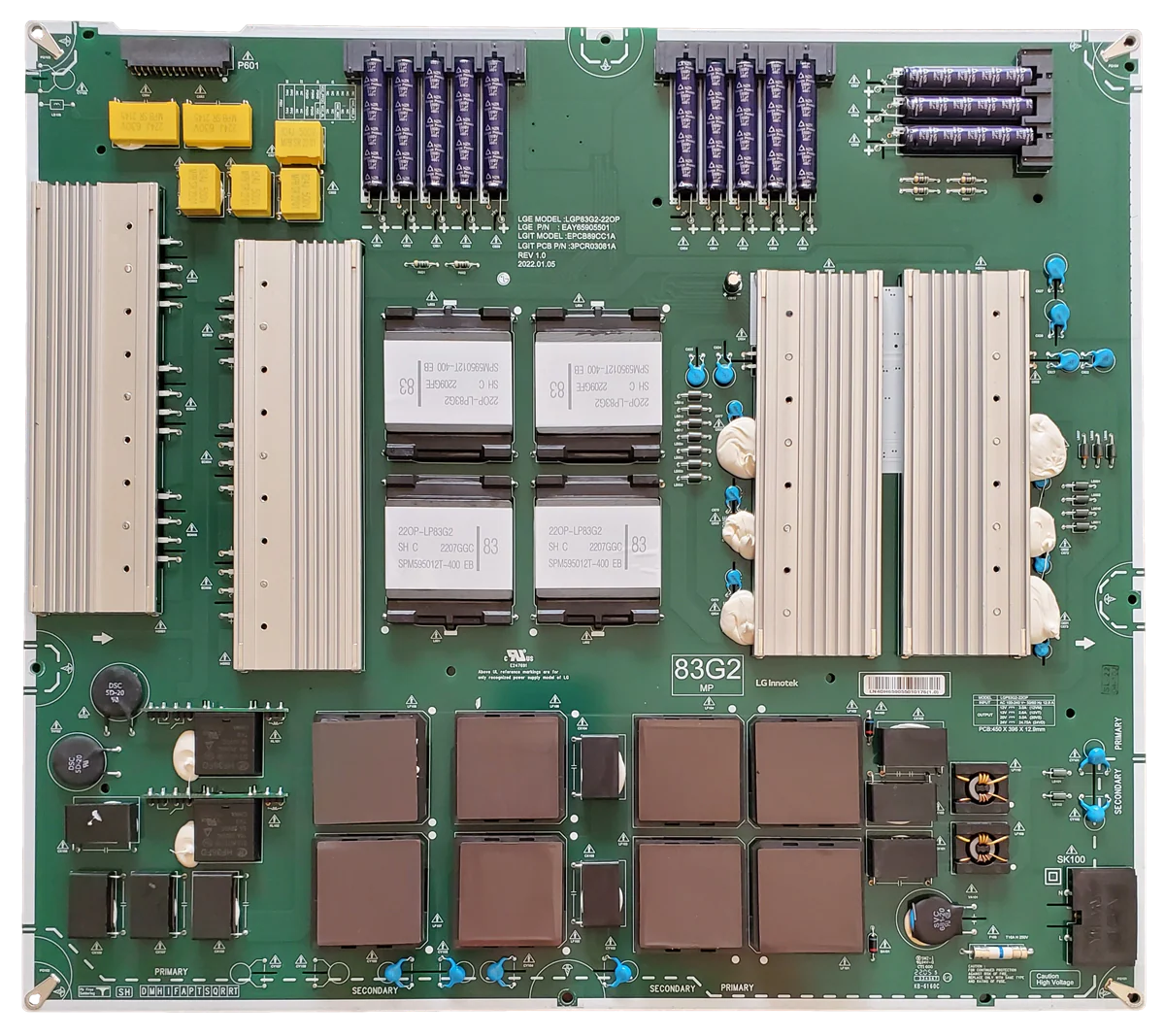 EAY65905501 LG Power Supply Board, LGP83G2-22OP, EPCB89CC1A, OLED83G2PUA