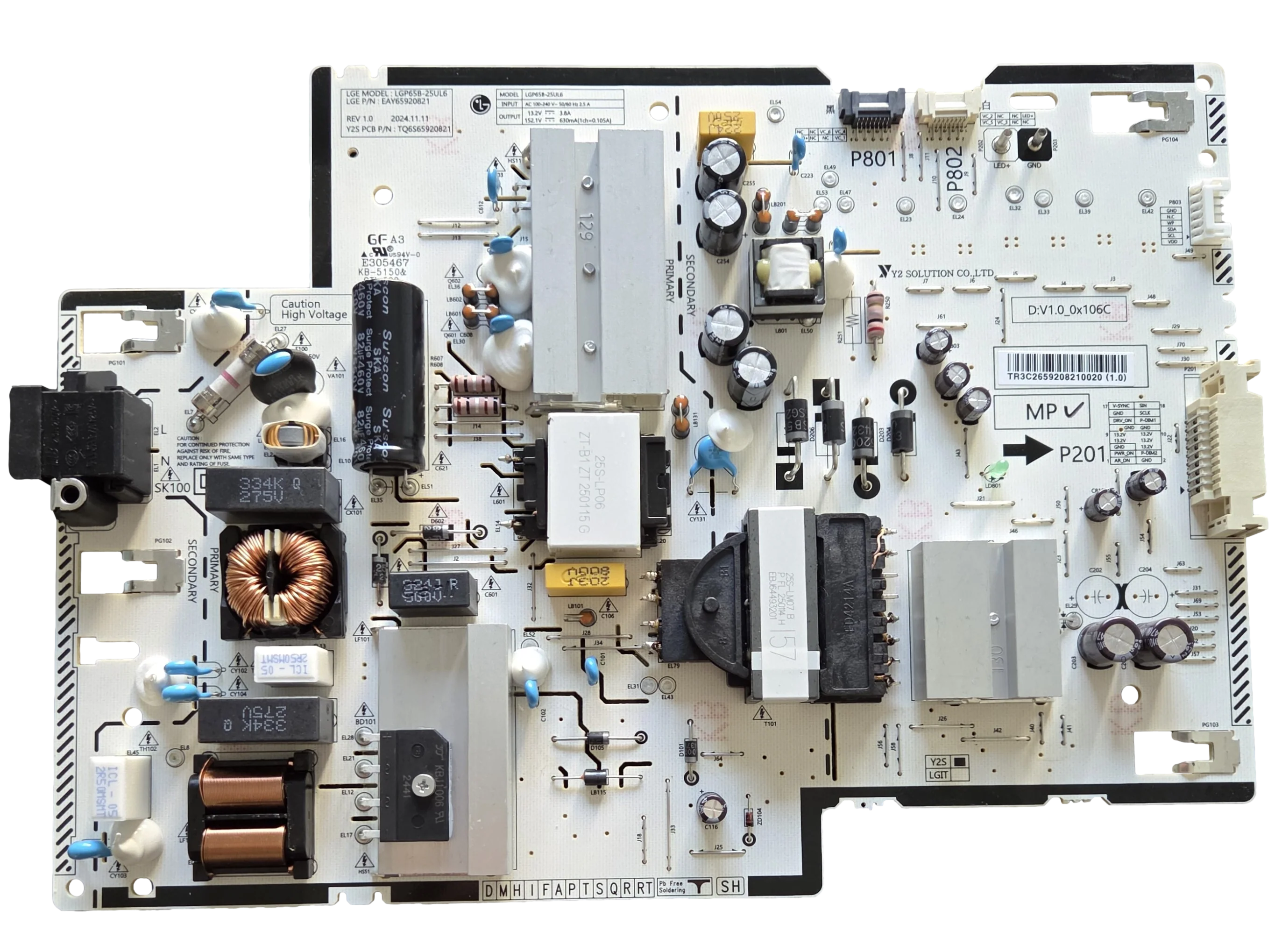 EAY65920821 LG Power Supply, LGP65B-25UL6, 65QNED82AUA, 65QNED82AUA.BUSDLJR