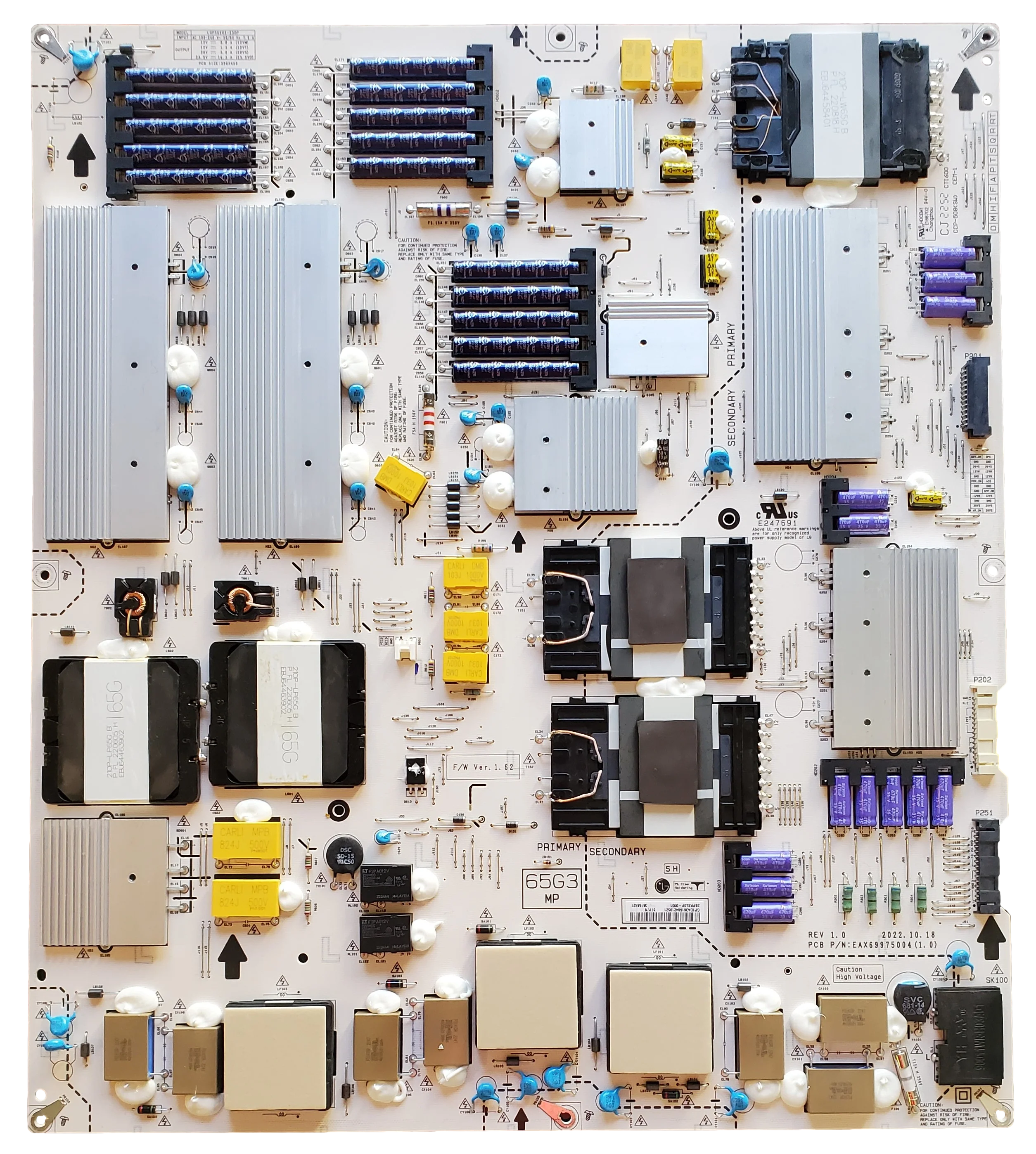 EBR38168421 LG Power Supply, 38168421, EAX69975004 (1.0), LGPS65G3-230P, OLED65G3PUA