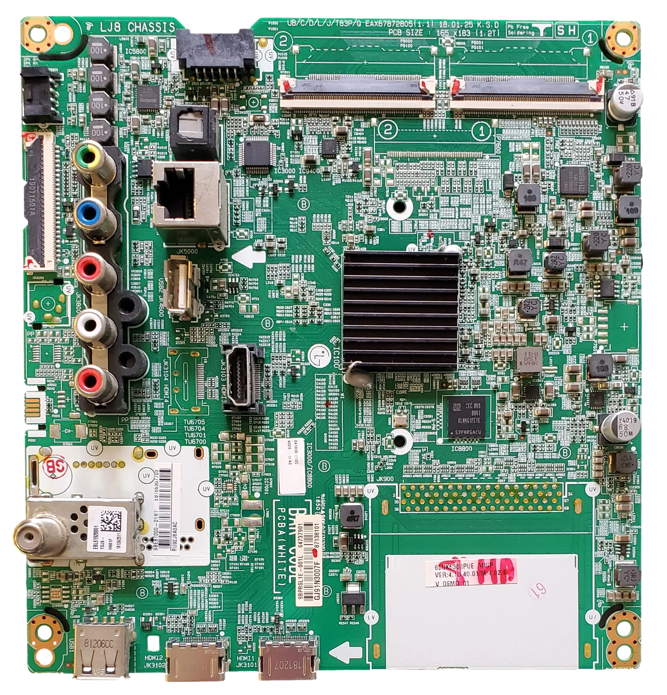 EBT65307703 LG Main Board, EAX67872805, 65UK6300PUE.BUSGLOR, 65UK6300PUE