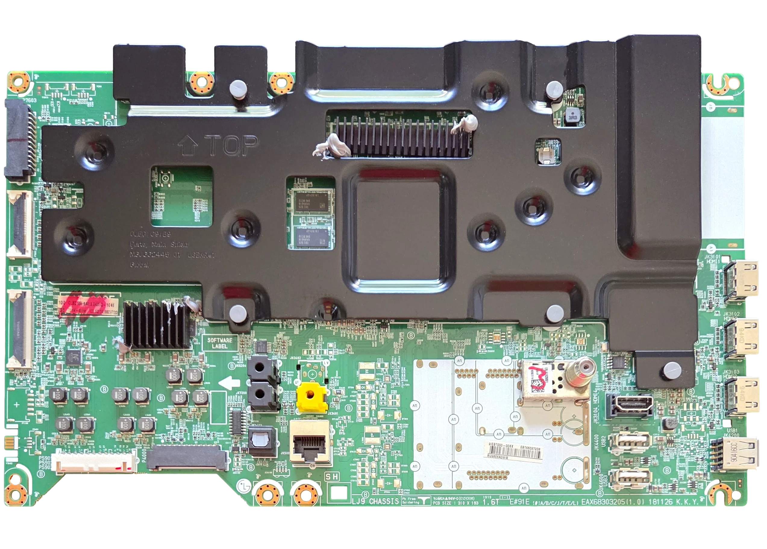 EBT66097208 LG Main Board, EAX68303205 (1.0), OLED65E9AUA, OLED65E9AUA.DUSQLJR, OLED65E9PUA