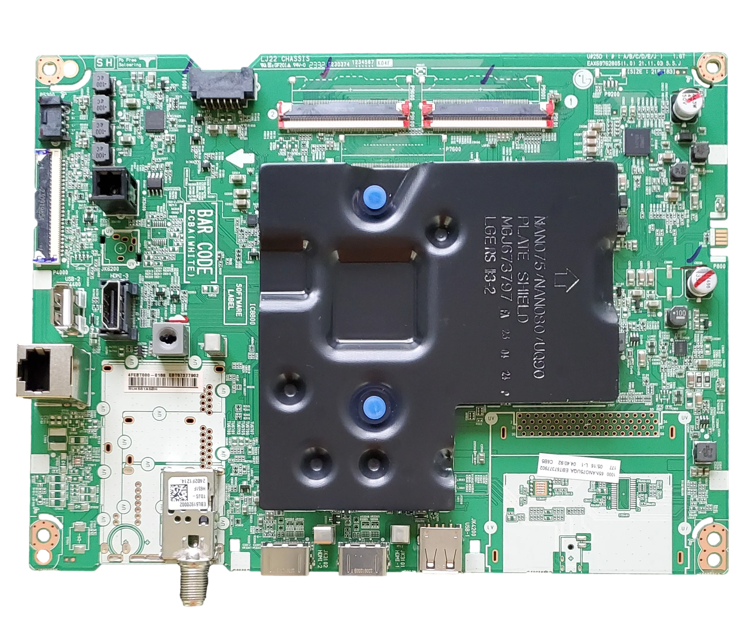 EBT67377902 LG Main Board, EAX69762805(1.0) , 65NANO75UQA.BUSCLKR, 65NANO75UQA