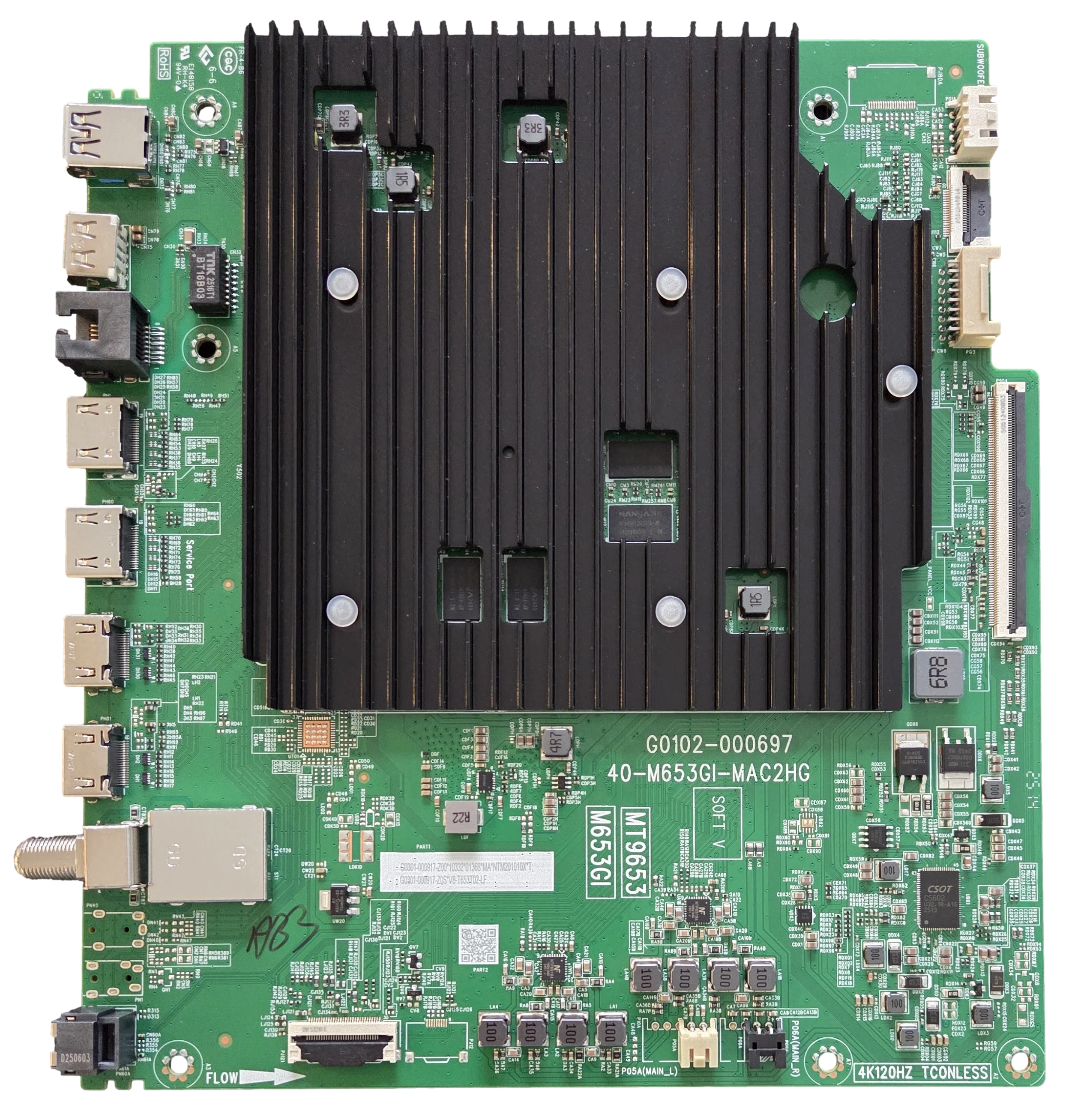 G0301-000917-Z00 TCL Main Board, G0102-000697, 40-M653GI-MAC2HG, 65QM67K, 75QM6K, 85QM61K, 75Q7K, 85QM6K, 65Q71K, 85Q7K, 85QM63K
