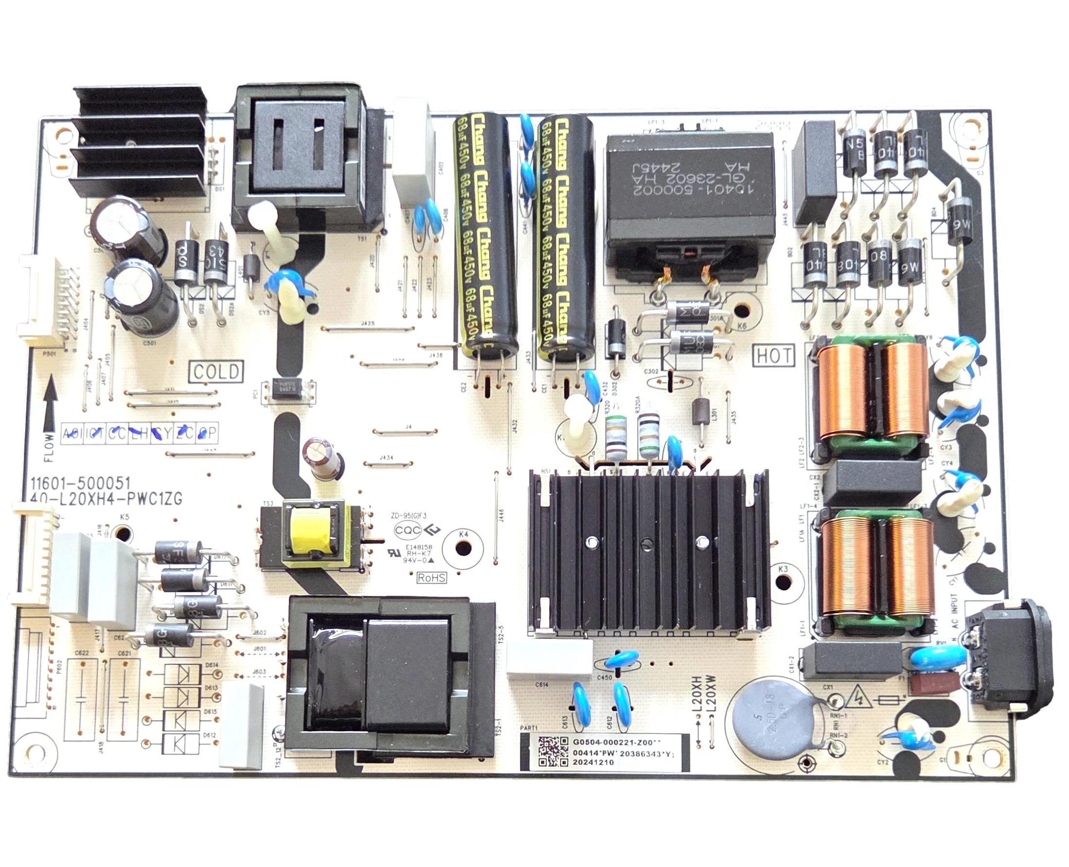 G0504-000221 TCL Power Supply, G0504-000221-Z00, 11601-500051, 40-L20XH4-PWC1ZG, 75S551F