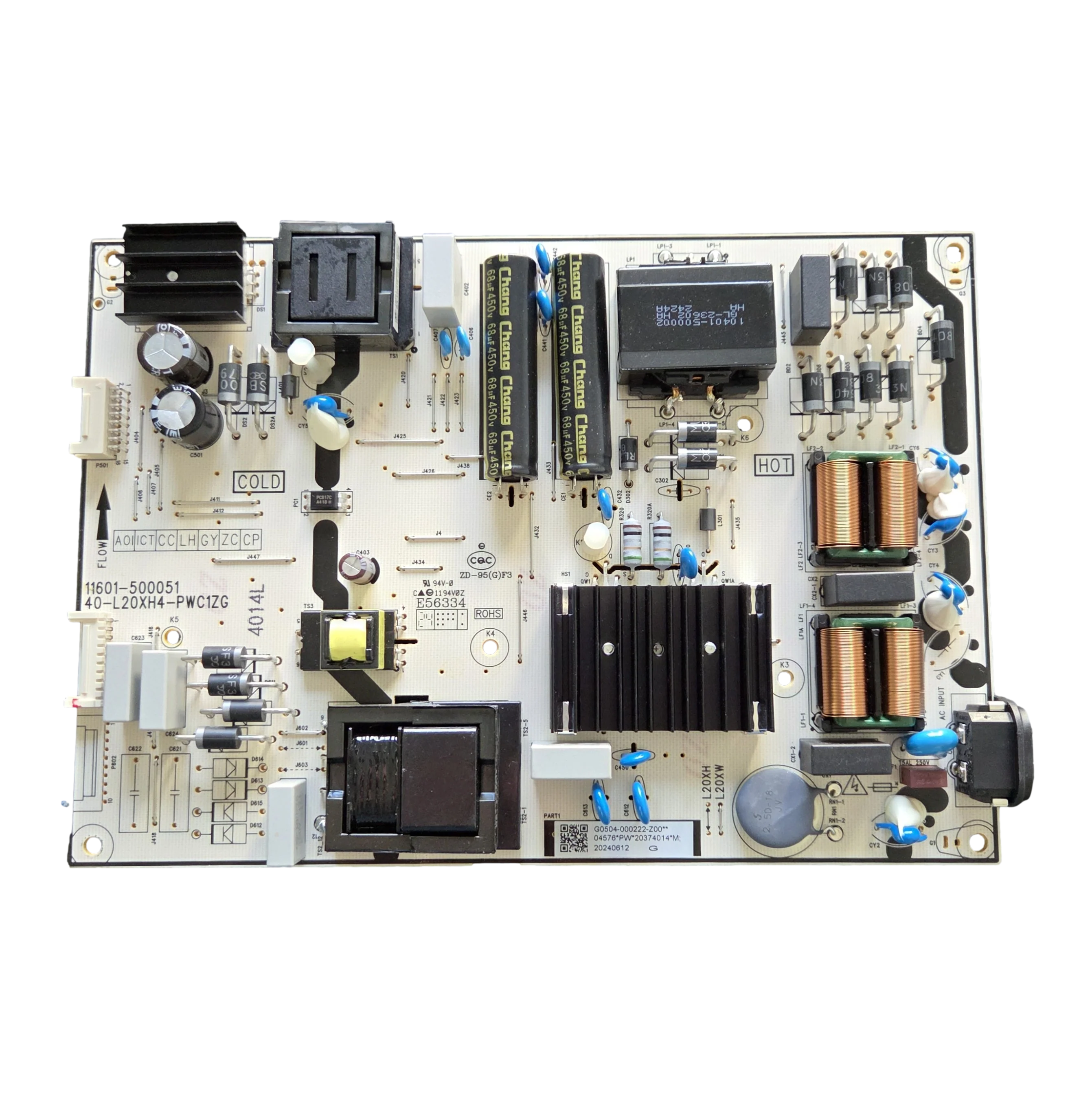 G0504-000222-Z00 TCL Power Supply Board, G0504-000222, 11601-500051, 75S41BR, 75S450F, 75F35