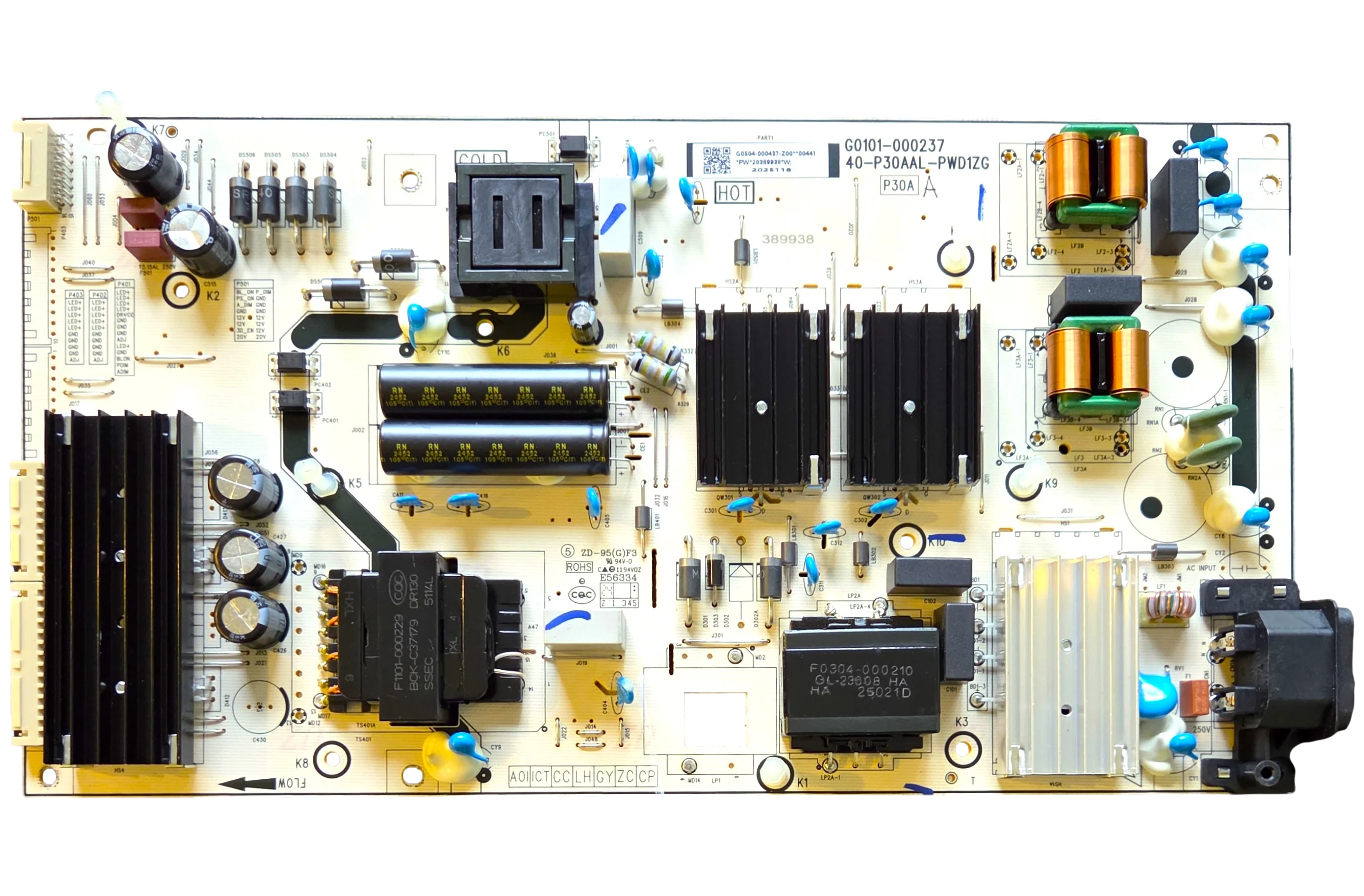 G0504-000437-Z00 TCL Power Supply Board, G0101-000237 , 40-P30AAL-PWD1ZG , 55QM6K, 65QM67K, 65QM6K, 65QM5K