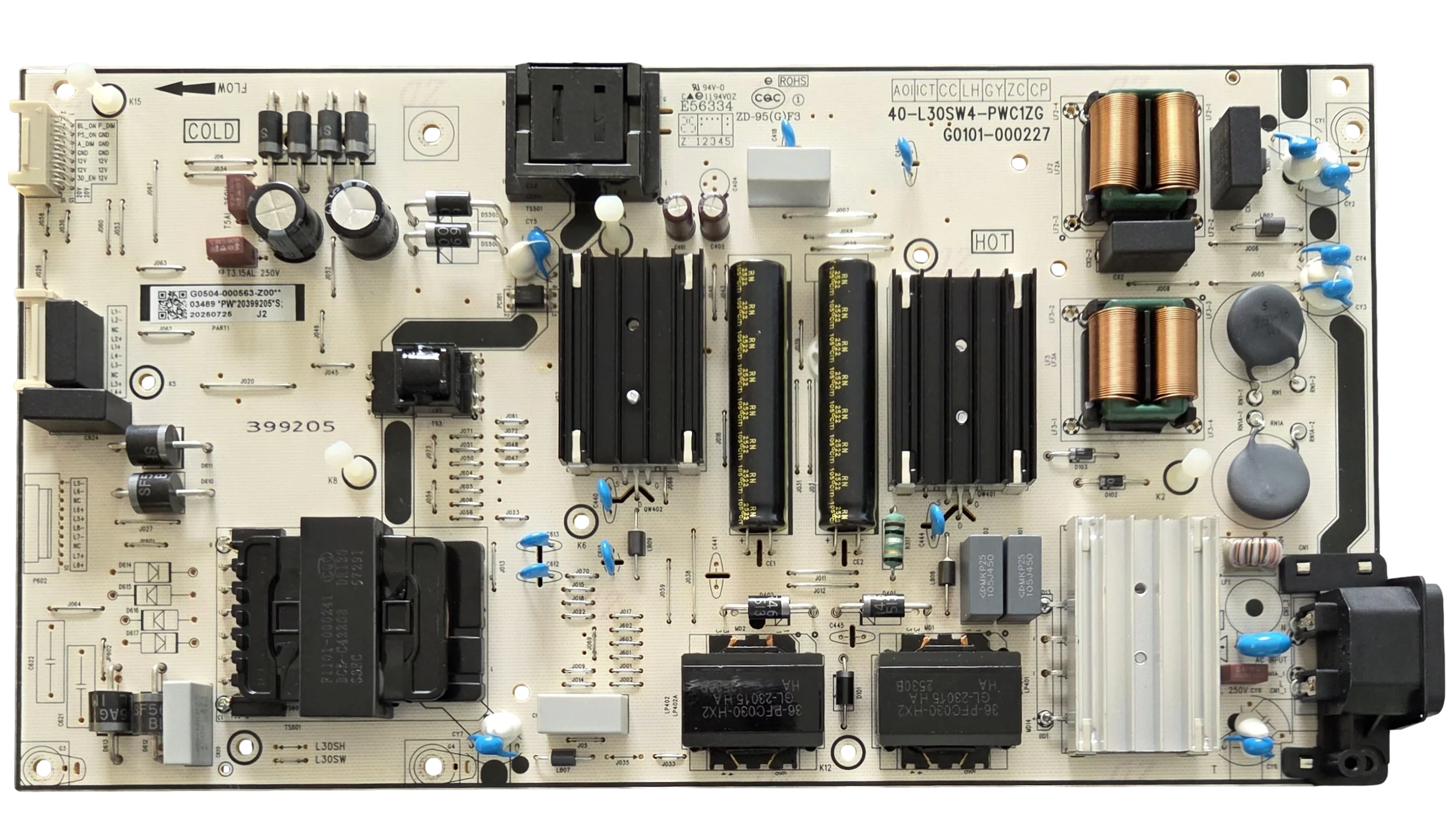 G0504-000563 TCL Power Supply, 40-L30SW4-PWC1ZG, 85Q550F