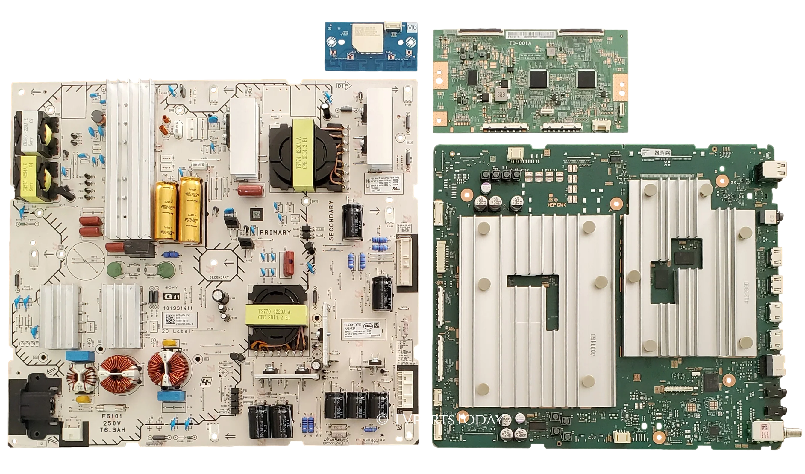 K-55XR70 Sony TV Repair Parts Kit, A-5067-996-A Main Board, 1-019-178-11 Power Supply, 1-019-211-11 T-Con, K55XR70, K-55XR70