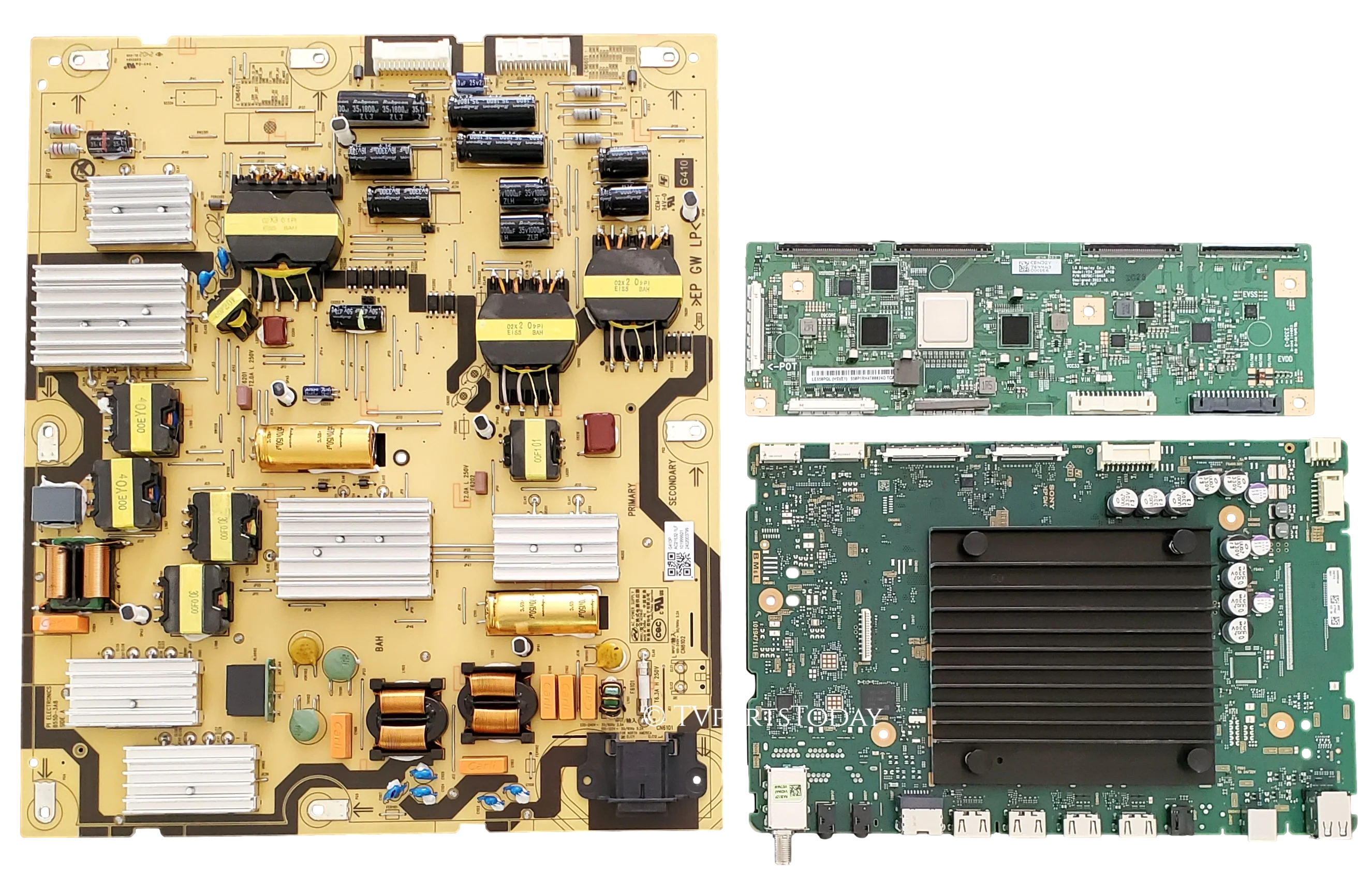 K-55XR80 Sony TV Repair Parts Kit, A-5069-646-A Main Board, 1-019-999-21 Power Supply, 6871L-7644A T-Con, K55XR80, K-55XR80
