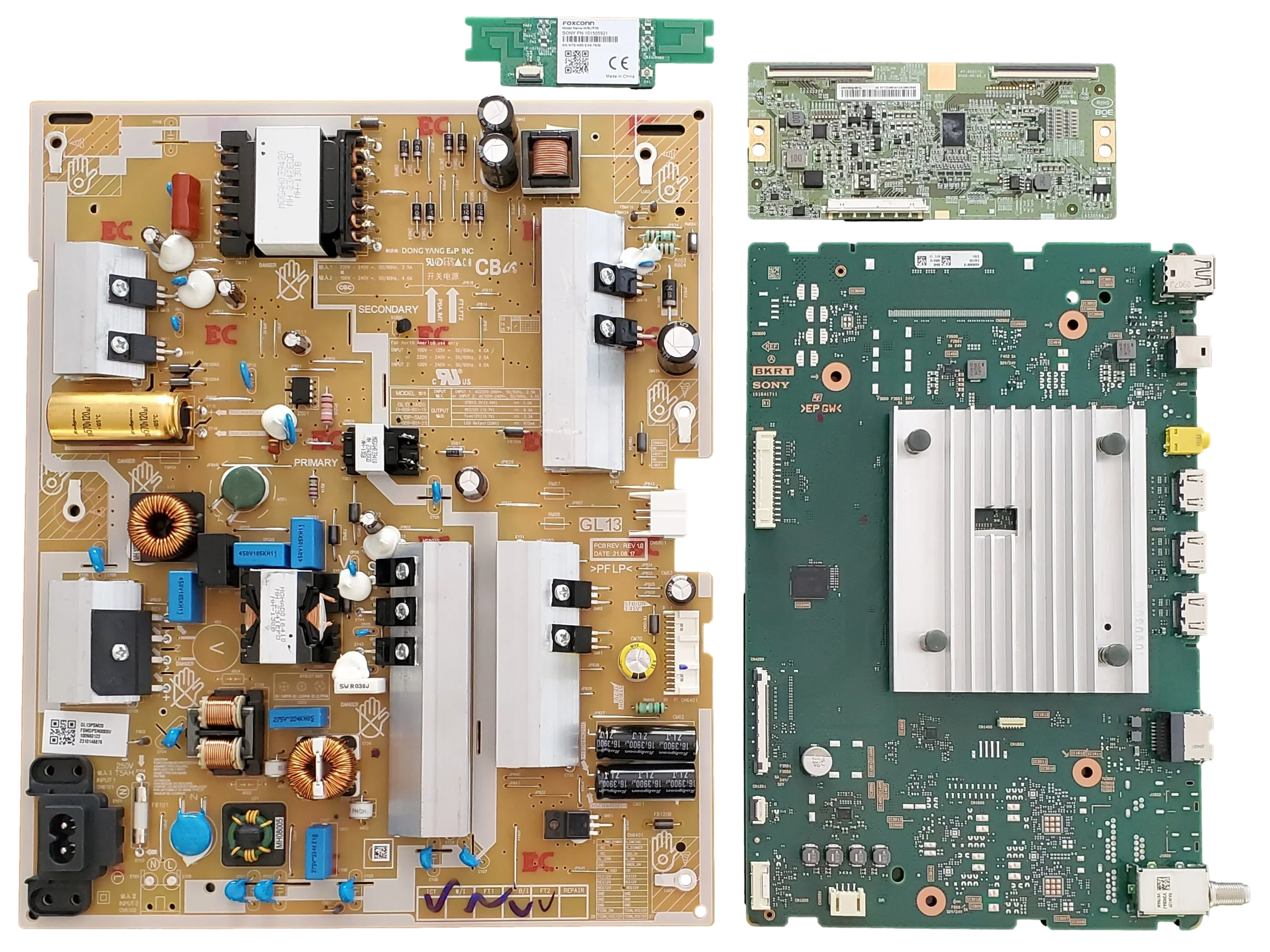KD-55X77L Sony TV Repair Parts Kit, A-5059-085-B Main Board, 1-009-801-22 Power Supply, 1-014-107-12 T-Con, 1-015-059-21 Wifi, KD-55X77L, KD-55X77CL
