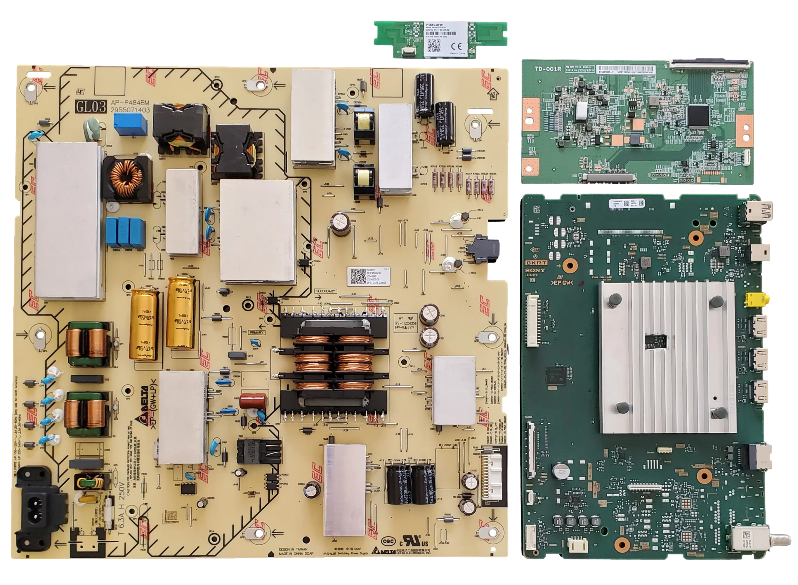 KD-85X77L Sony TV Repair Parts Kit, A-5059-085-B Main Board, 1-004-424-61 Power Supply, 1-017-150-11 T-Con, 1-015-059-21 Wifi, KD-85X77K, KD-85X77CL