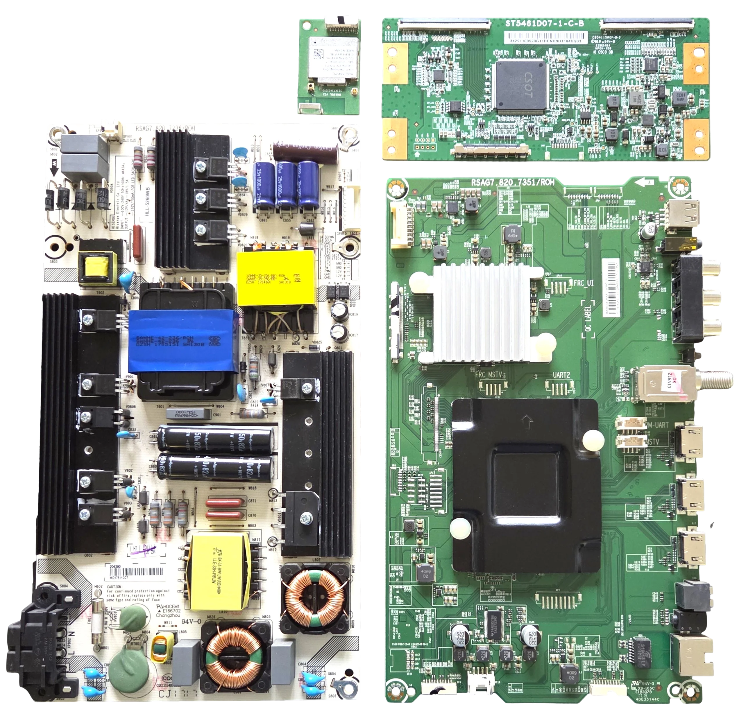 LC-55LBU591U Sharp TV Repair Parts Kit, 216995 Main Board, 204390 Power Supply, ST546D07-1-C-B T-Con, 1174572 Wifi, LC-55LBU591U VER 2, LC-55LBU591U