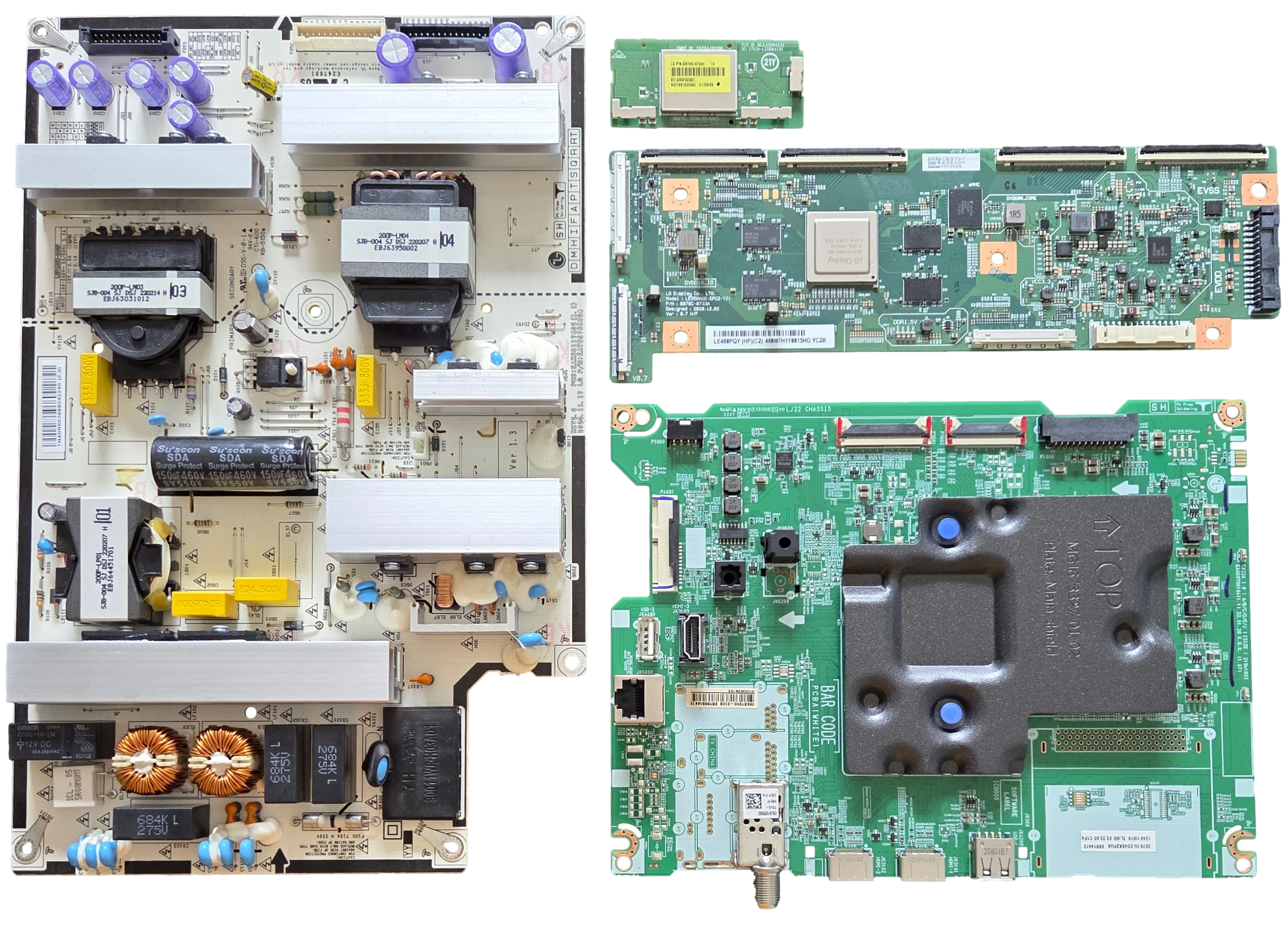 OLED48A2PUA LG TV Repair Parts Kit, EBT66914412 Main Board, EAY65768824 Power Supply, 6871L-6851A T-Con, EAT65167004 Wifi, OLED48A2PUA