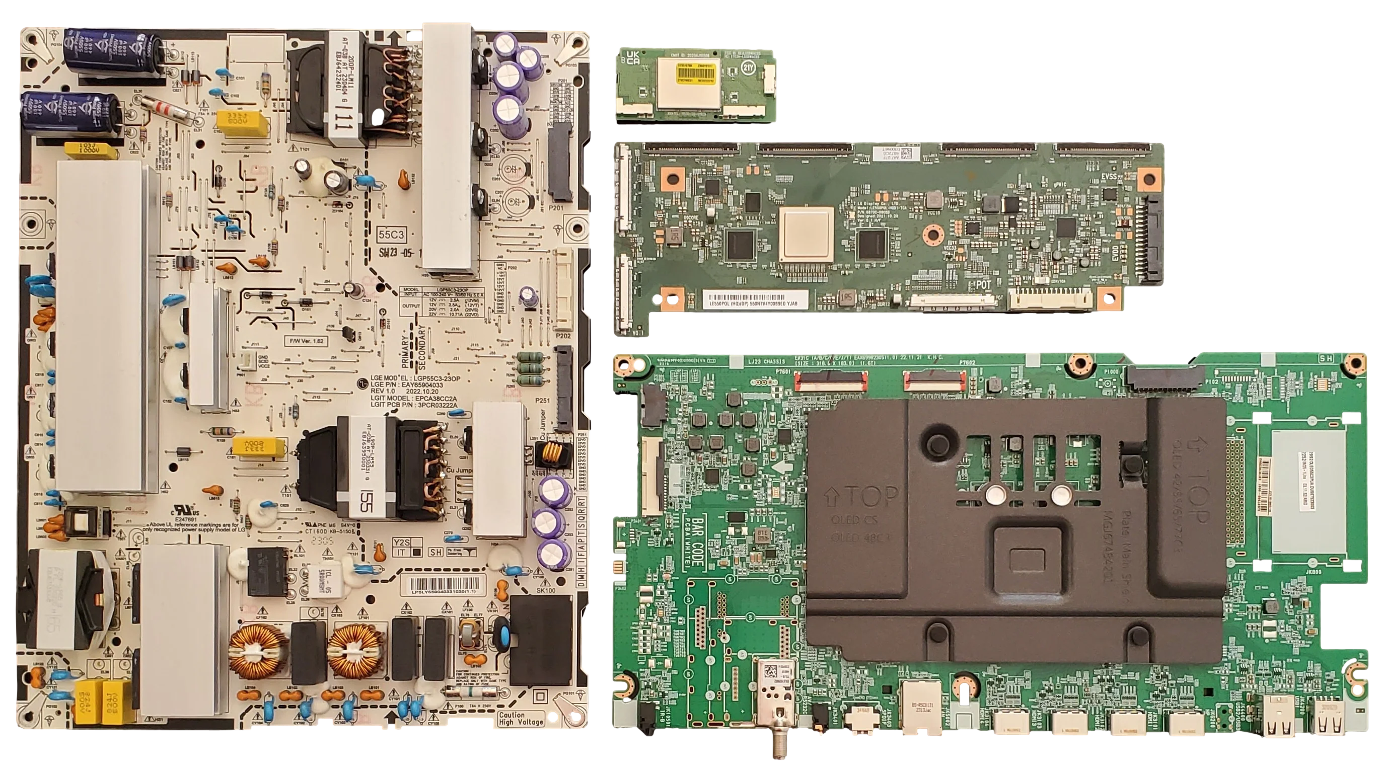 OLED55C3PUA-kit, LG TV Repair Kit, EBT67523003 Main Board, EAY65904033 Power Supply, 6871L-6872F T-Con, EAT65167004 Wifi, OLED55C3PUA