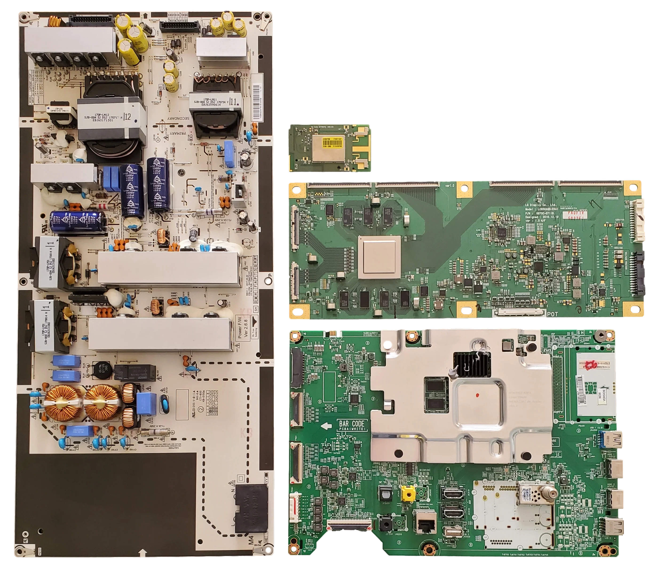 OLED65B7A-U LG TV Repair Parts Kit, EBT65053301 Main Board, EAY64470101 Power Supply, 6871L-5027F T-Con, EAT63377302 Wifi, OLED65B7A, OLED65B7A-U