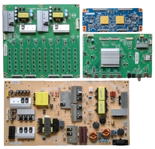 P65Q9-J01 Vizio TV Repair Parts Kit, 756TXLCB02K027 Main Board, ADTVK1828AA8 Power Supply, 55.65T55.C31 T-Con, LNTVKI12ZXAF9 LED Driver, P65Q9-J01