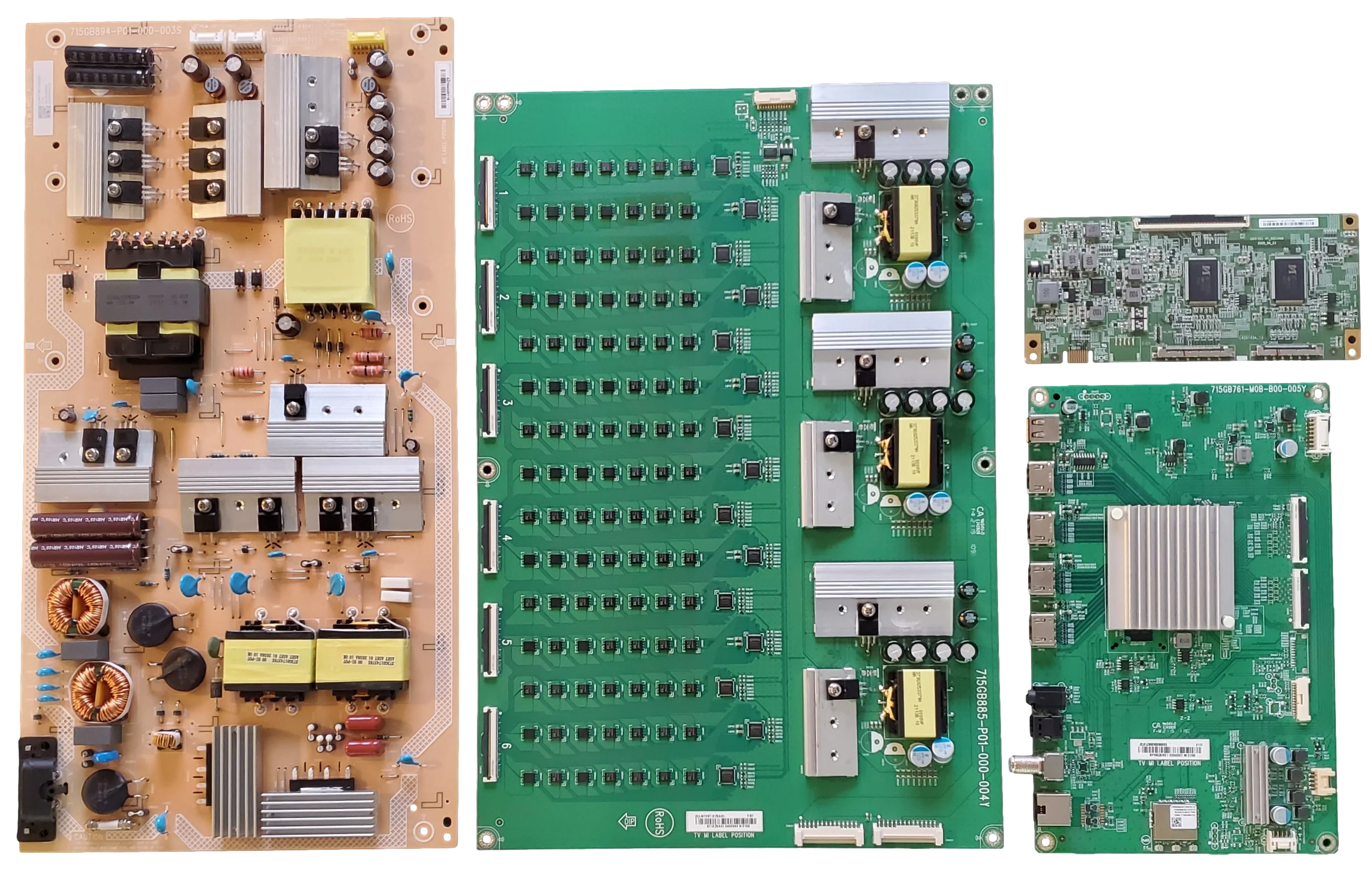 P75Q9-J01 Vizio TV Repair Parts Kit, 756TXLCB02k028 Main Board, ADTVK1834AA9 Power Supply, HV750QUBE7A T-Con, LNTVKT122XAG1 LED Driver, P75Q9-J01