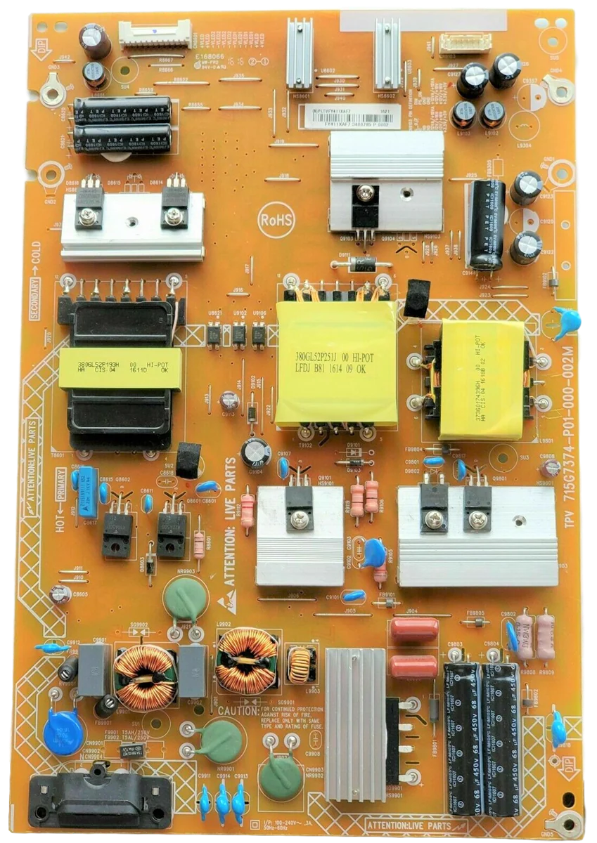 PLTVFY411XAF7 Insignia Power Supply for NS-50DR710NA17, 715G7374-P01-000-002M, NS-50DR710NA17, NS50DR710NA17