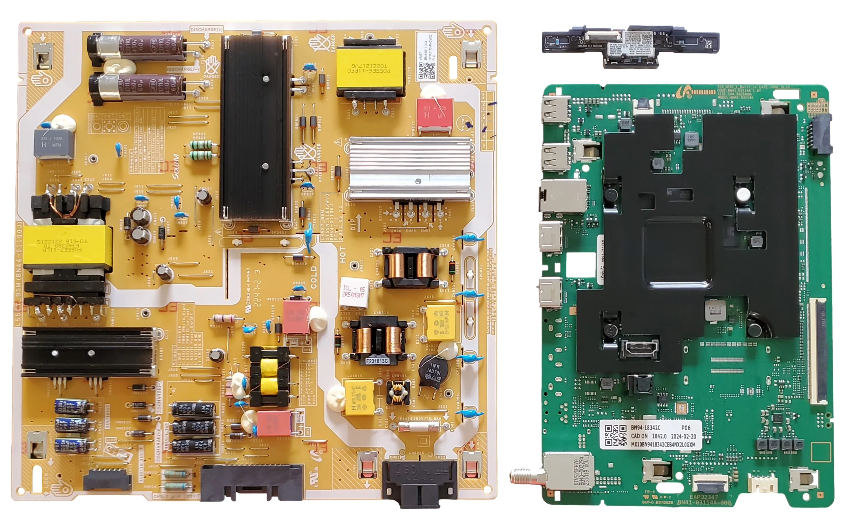 QN55Q60DDFXZA Samsung TV Repair Parts Kit, BN94-18342C Main Board, BN44-01100J Power Supply, BN59-01403A Wifi, QN55Q60DDFXZA