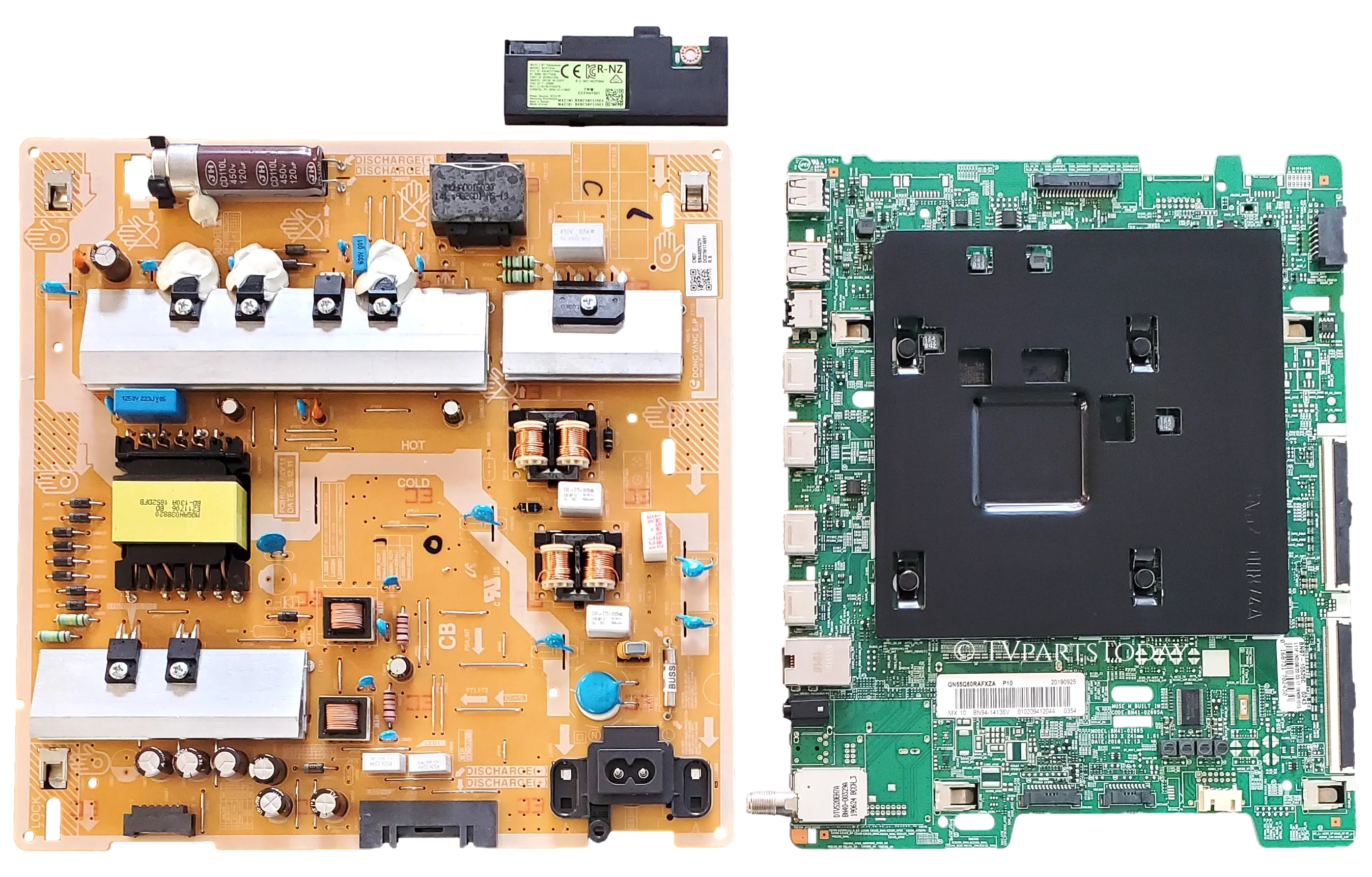 QN55Q60RAFXZA Samsung TV Repair Parts Kit, BN94-14136V Main Board, BN44-00932H Power Supply, BN59-01314A Wifi, QN55Q60RAFXZA AA02, QN55Q60RAFXZA