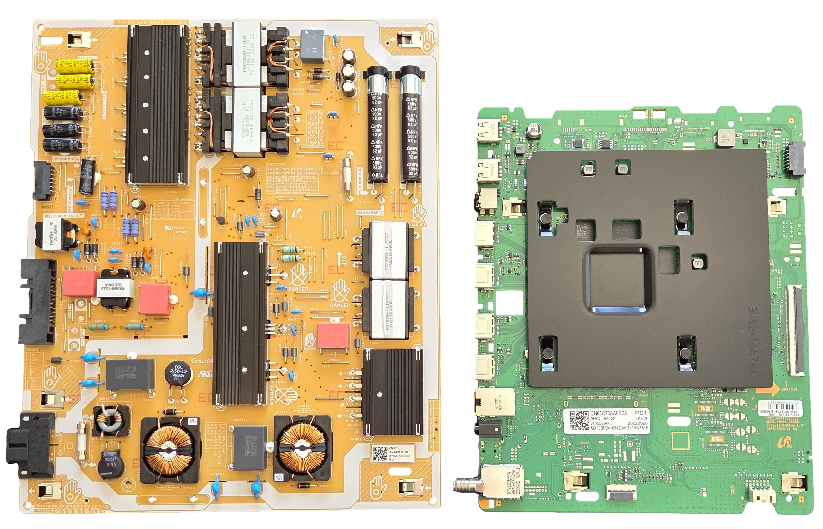 QN65Q70AAFXZA Samsung TV Repair Parts Kit, BN94-16842S Main Board, BN44-01106B Power Supply, QN65Q70AAFXZA, QN65Q7DAAFXZA