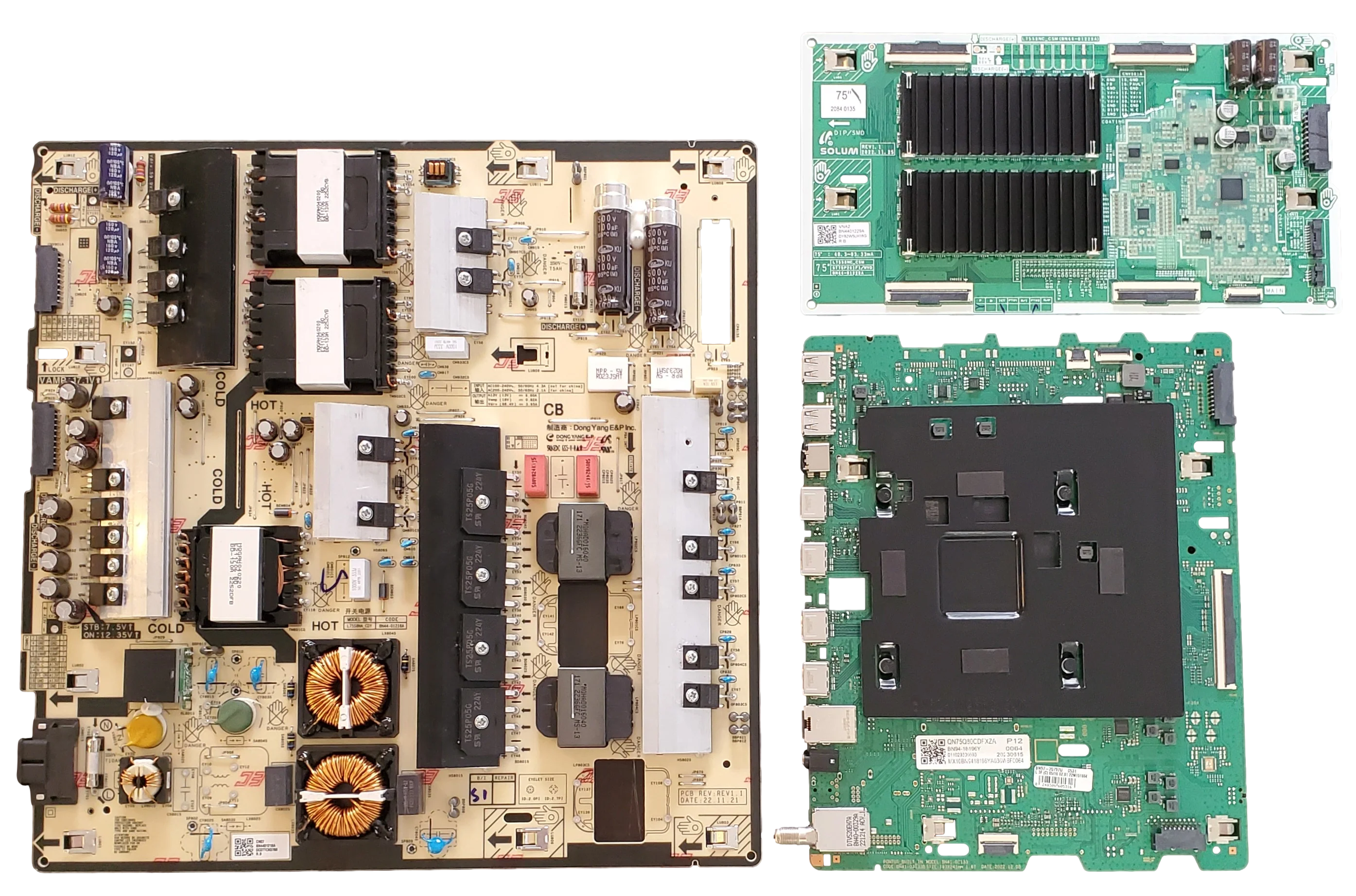 QN75Q80CDFXZA Samsung TV Repair Parts Kit, BN94-18196Y Main Board, BN44-01218A Power Supply, BN44-01229A LED Driver, BA01, QN75Q80CDFXZA