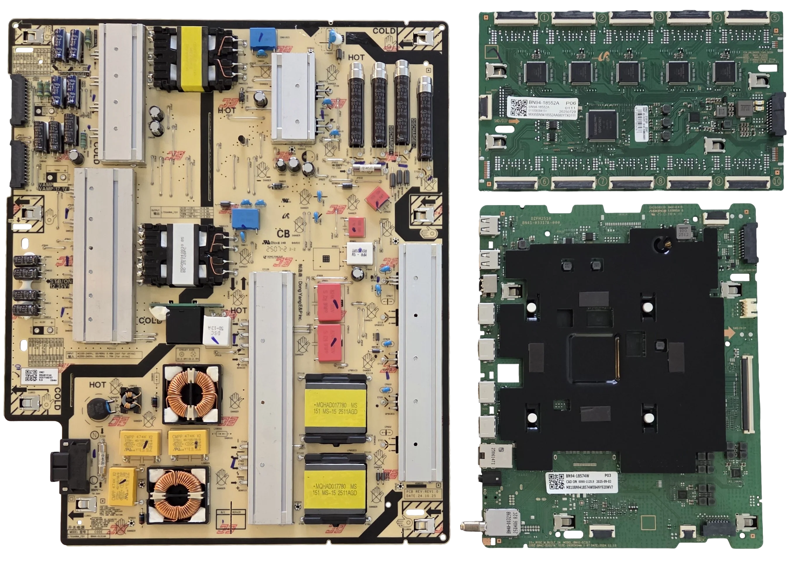 QN75QN90FAFXZA Samsung TV Repair Parts Kit, BN94-18574W Main Board, BN44-01314A Power Supply, BN94-18552A LED Driver, QN75QN90FAFXZA