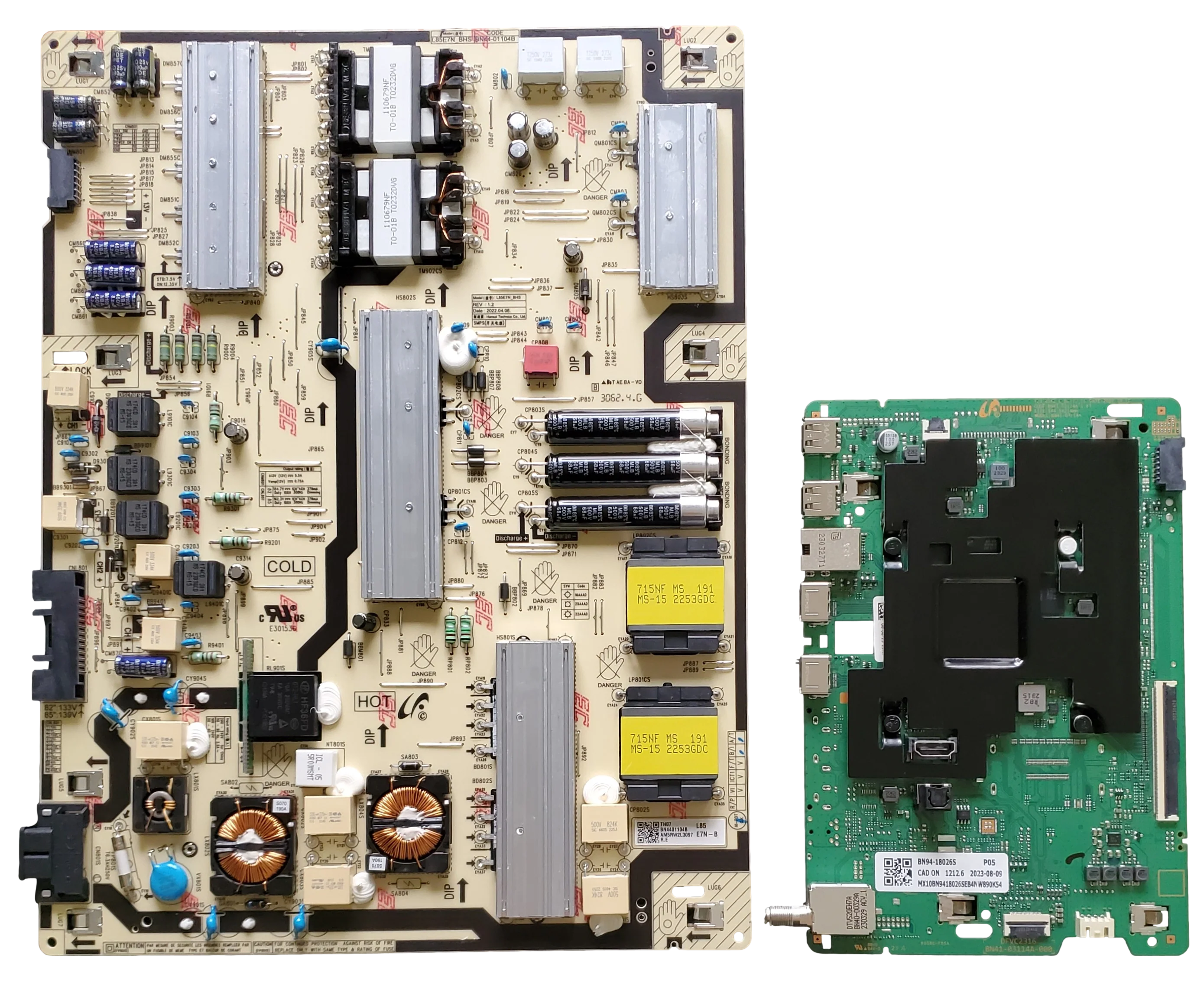 QN85Q60CAFXZA Samsung TV Repair Parts Kit, BN94-18026S Main Board, BN44-01104B Power Supply, QN85Q60CAF, QN85Q60CAFXZA
