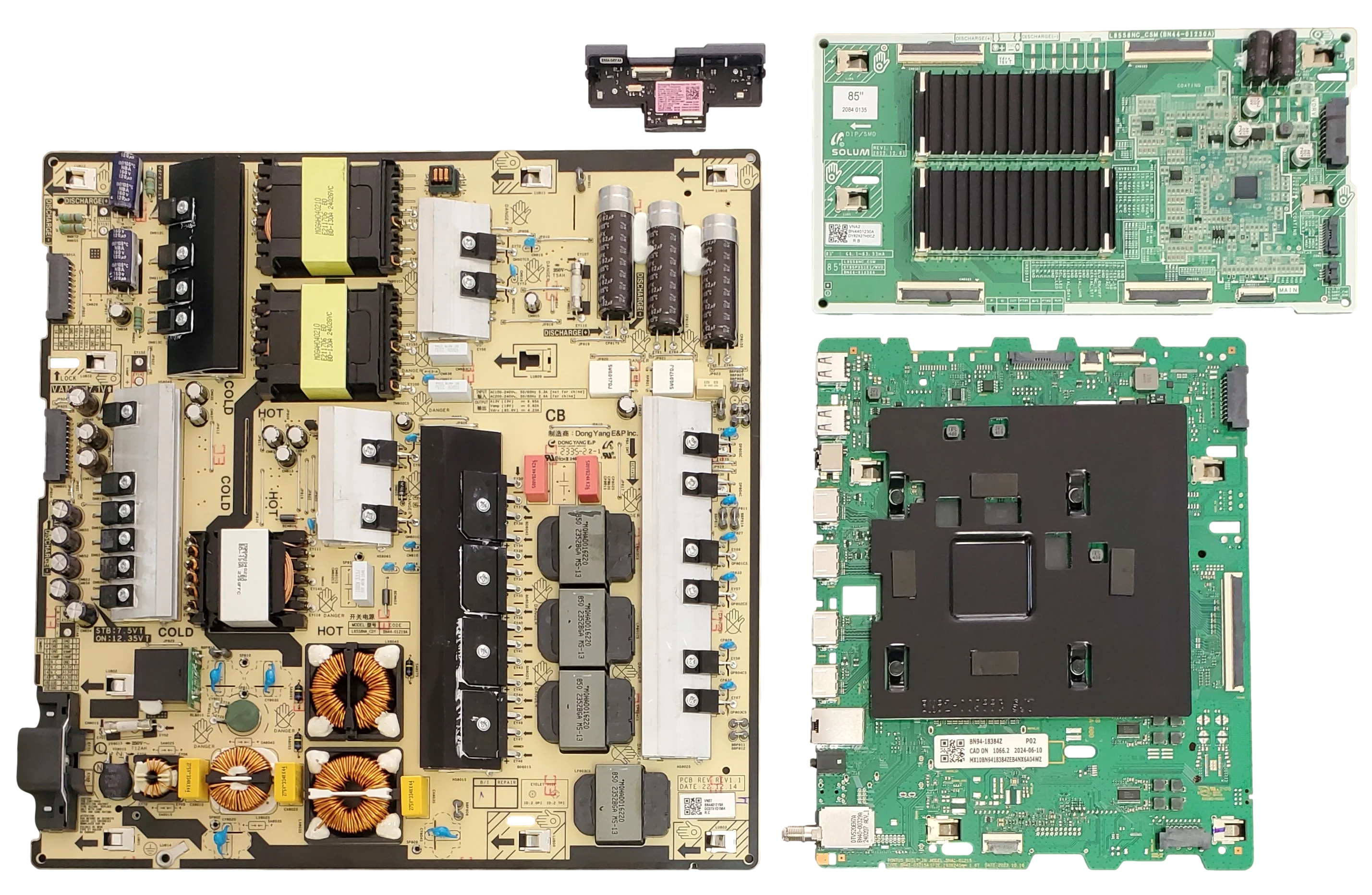 QN85Q80DAFXZA Samsung TV Repair Parts Kit, BN94-18384Z Main Board, BN44-01219A Power Supply, BN44-01230A LED Driver, BN59-01459A Wifi, CB01, QN85Q80DAFXZA