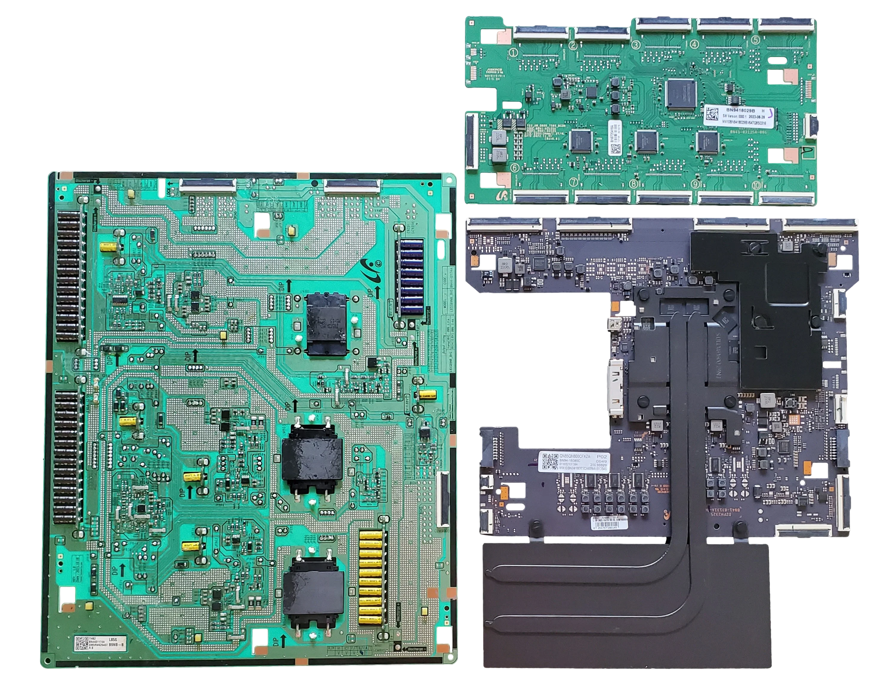 QN85QN800CFXZA Samsung TV Repair Parts Kit, BN94-18085C Main Board, BN44-01174A LED Driver, BN94-18029B VSS Driver, QN85QN800CFXZA BA01, QN85QN800CFXZA