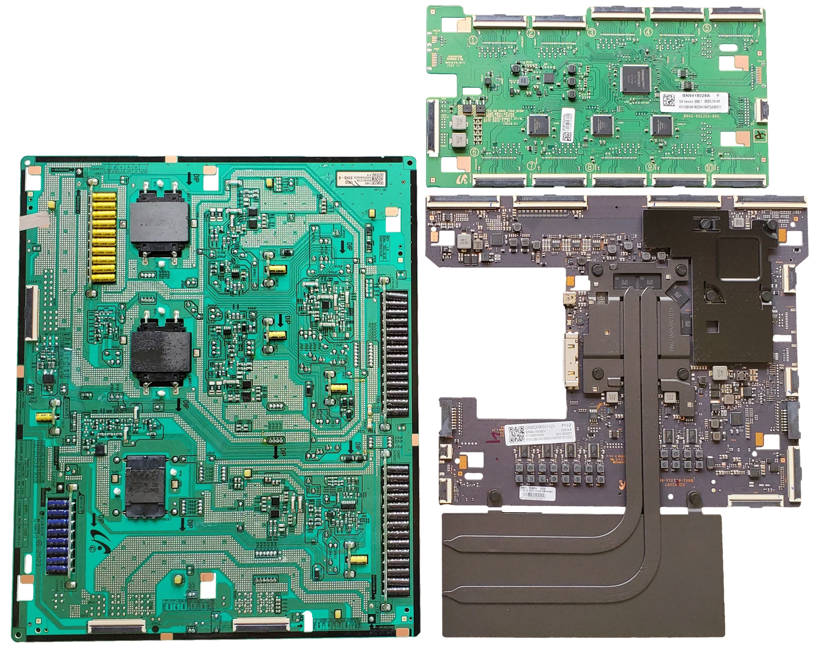 QN85QN900CFXZA Samsung TV Repair Parts Kit, BN94-18082V Main Board, BN44-01174A Power Supply, BN94-18029A LED Driver, QN85QN900CFXZA
