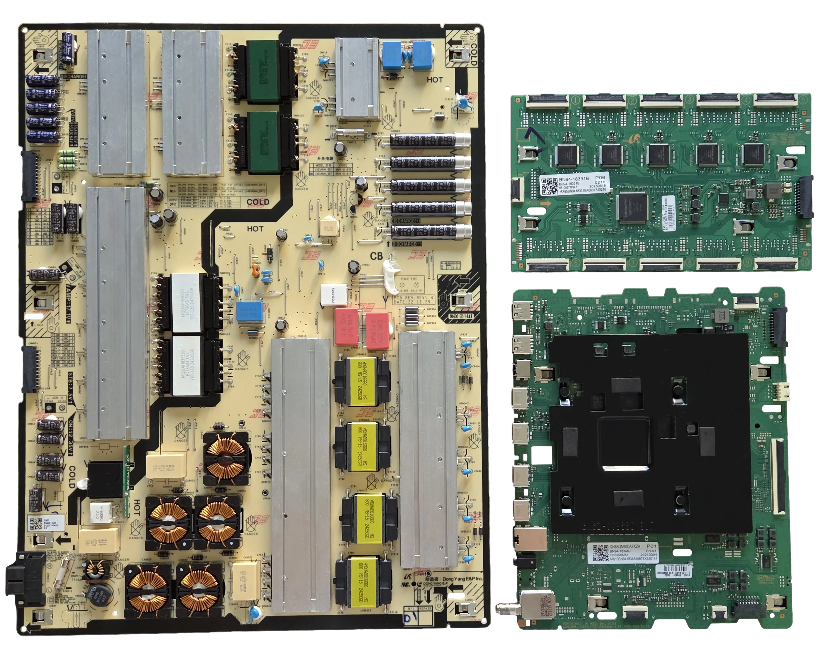 QN85QN90DDFXZA Samsung TV Repair Parts Kit, BN94-18346J Main Board, BN44-01167A Power Supply, BN94-18331B SubCon, QN85QN90DDFXZA