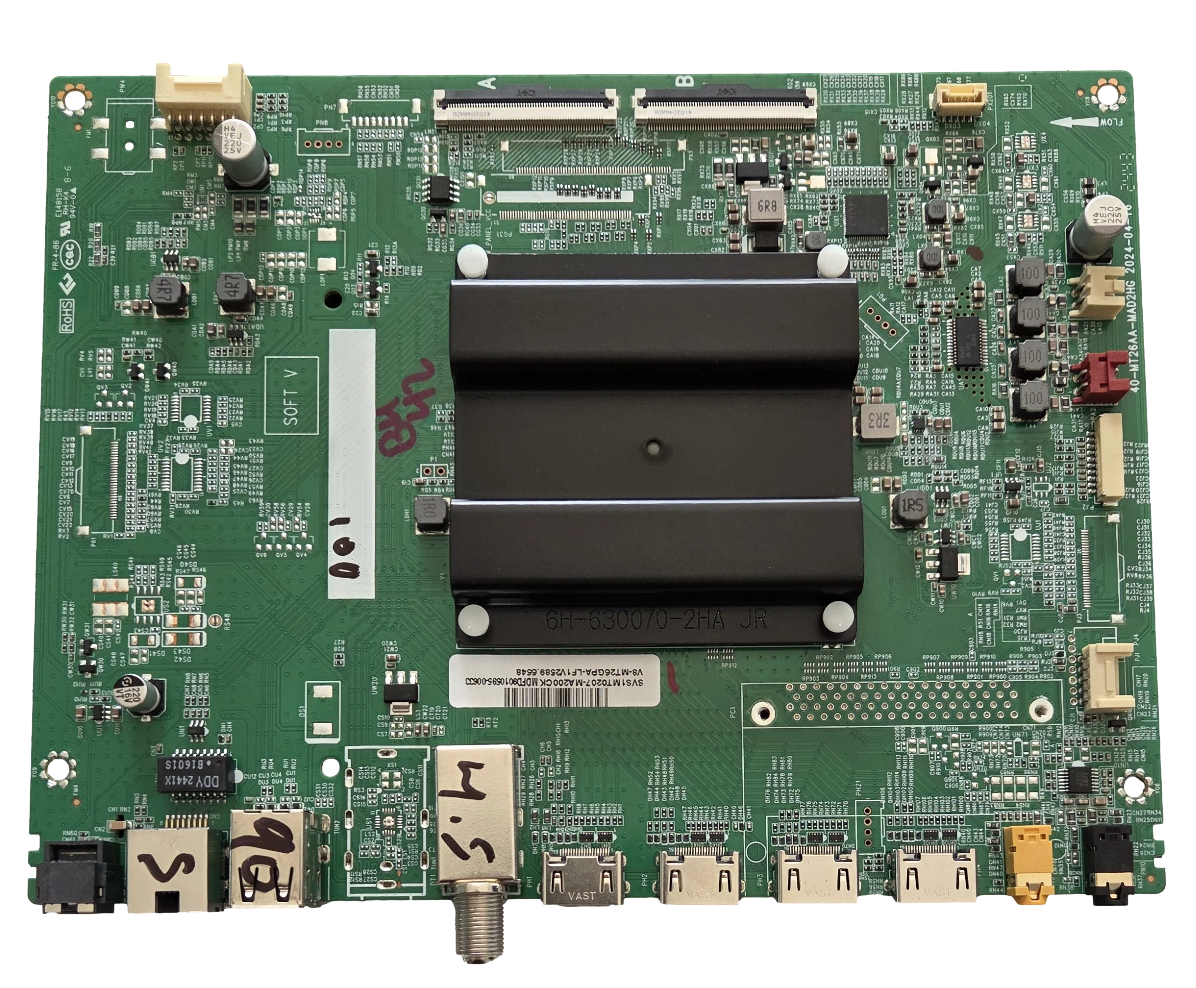 SVS1MT0207-MA200CK Panasonic Main Board, V8-MT26GPA-LF1V2589, 40-MT26AA-MAD2HG, TV-65W70BP