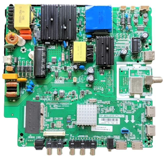 TBTV58HA-MAIN-V1 SCEPTRE Main Board/Power Supply, TBTV58HA-MAIN-V1, TP.MS3458.PC757, CC500PV4D, TBTV58HA