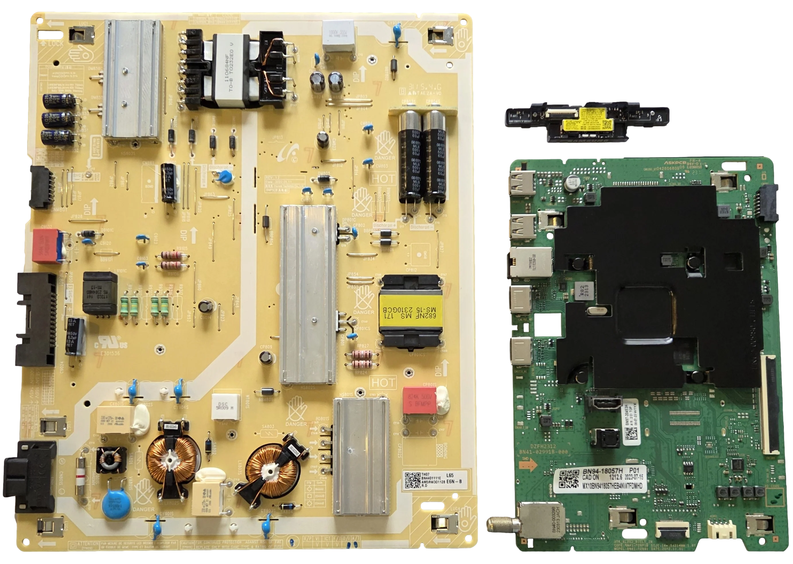 UN65CU8000BXZA Samsung TV Repair Parts Kit, BN94-18057H Main Board, BN44-01111E Power Supply, BN59-01407A Wifi, UN65CU8000BXZA UB04, UN65CU8000BXZA