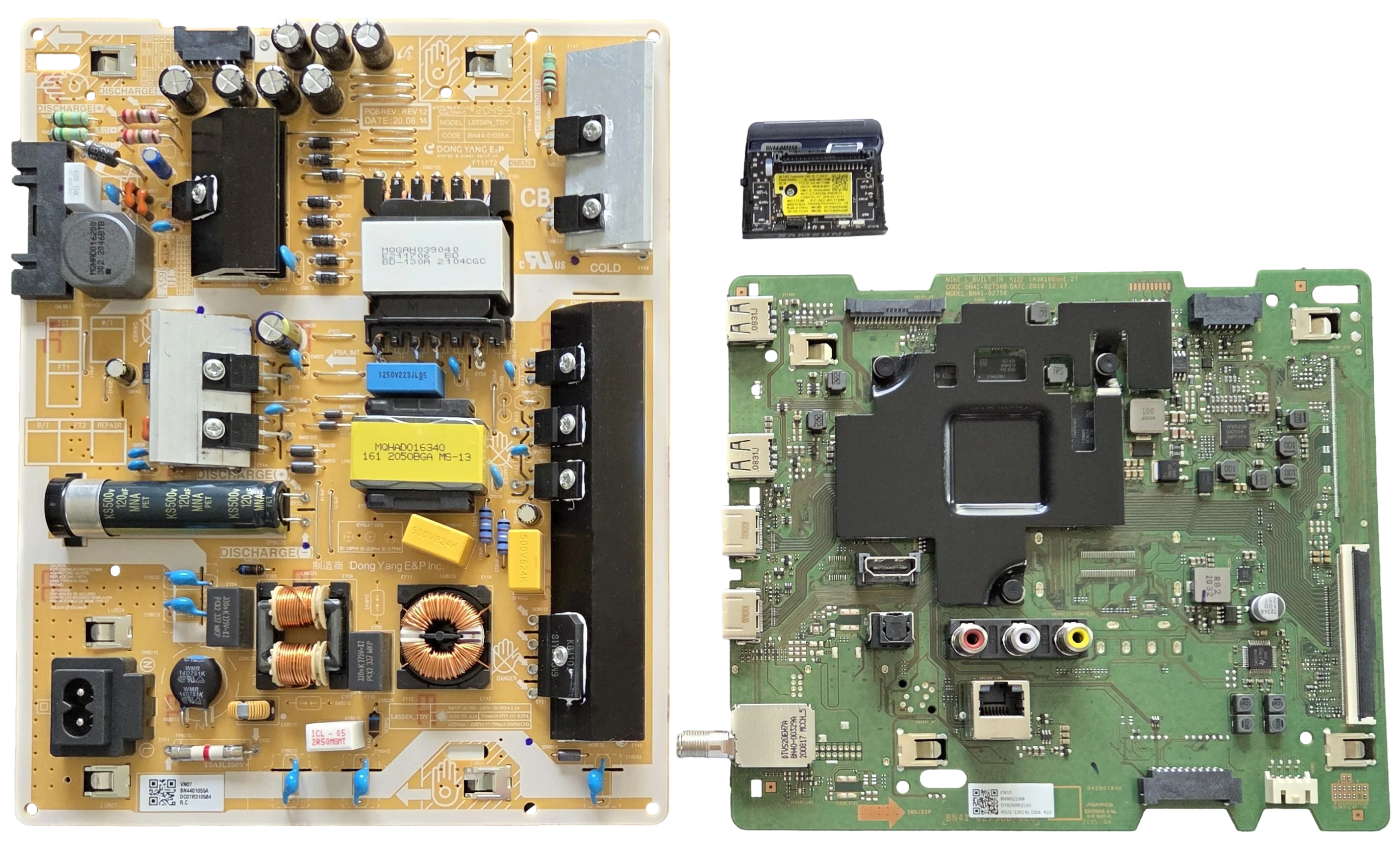 UN65TU8000FXZA Samsung TV Repair Parts Kit, BN96-52106B Main Board, BN44-01055A Power Supply, BN59-01342A Wifi, UN65TU8000FXZA BA05, UN65TU8000FXZA