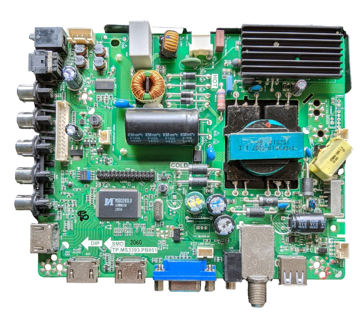 V400HJ6-PE1 RCA Main Board/Power Supply, TP.MS3393.PB851, J40BE926