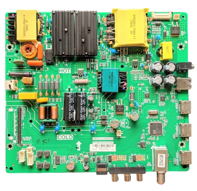 X490153 Hitachi Main Board, B17030811, 3MS553LCBNA.01, TP.MS3553.PC783, 02-SQ253A-C002000, 49E30