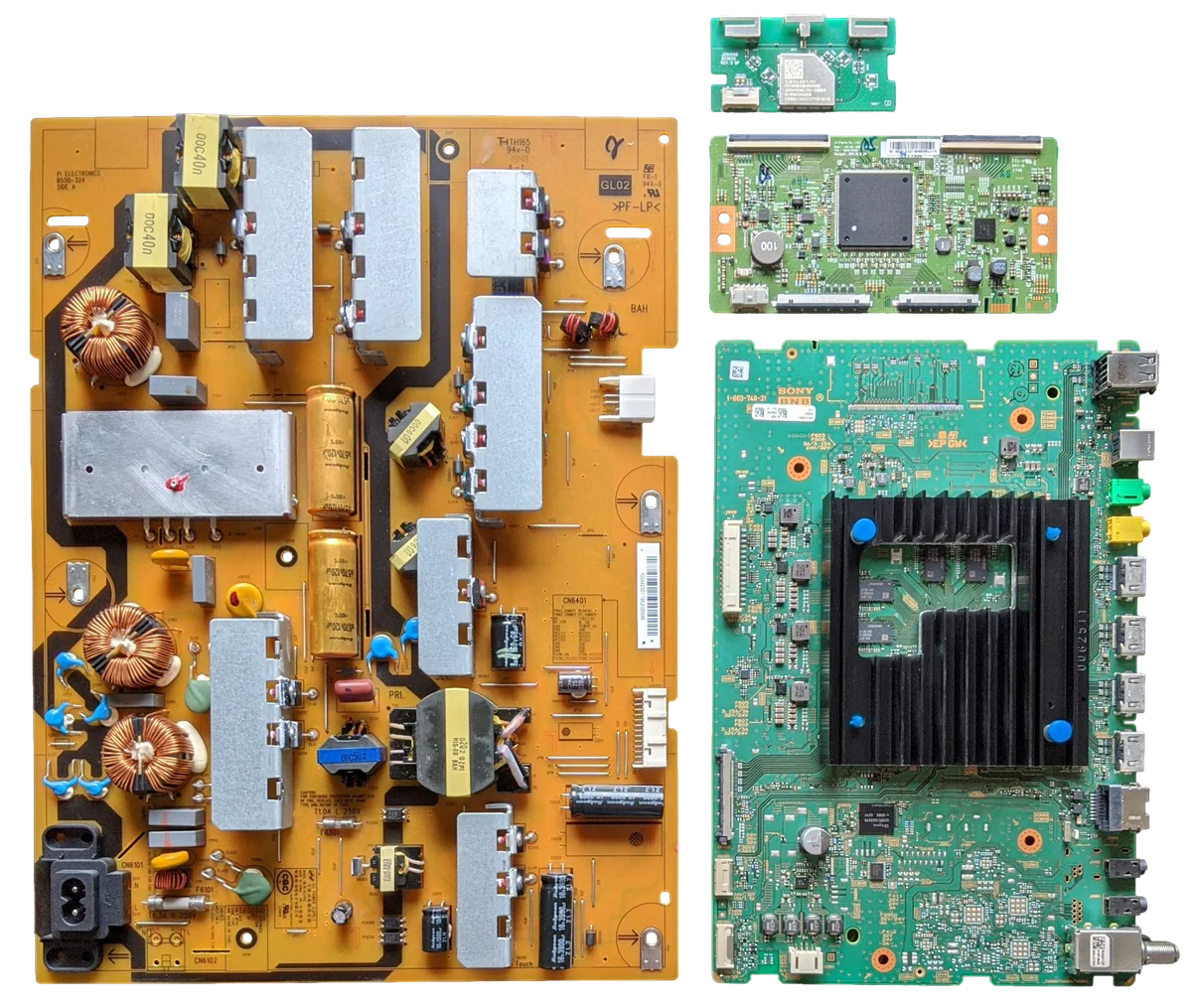 XBR-65X800H Sony TV Repair Parts Kit, A-5015-318-A Main Board, 1-004-423-21 Power Supply, 1-897-315-11 T-Con, 1-510-061-11 Wifi, XBR-65X800H, XBR-65X81CH